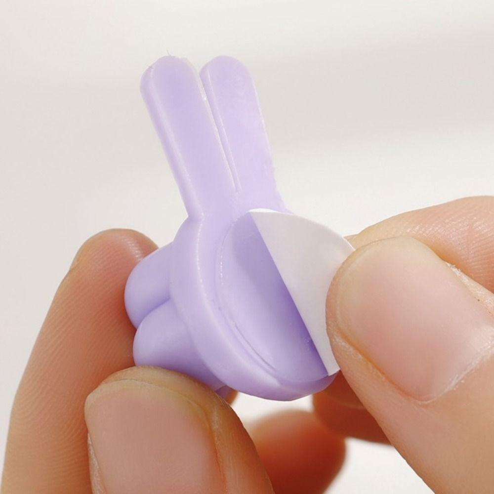 Self-Adhesive Self-Adhesive Thumb Wire Holder PVC Desktop Tidy Data Cable Clips  Home Office