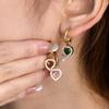 Clearly Colored Cubic Zirconia Drop Earrings For Woman Dancing Party Accessories Luxury Shiny Zircon Geometric Clip