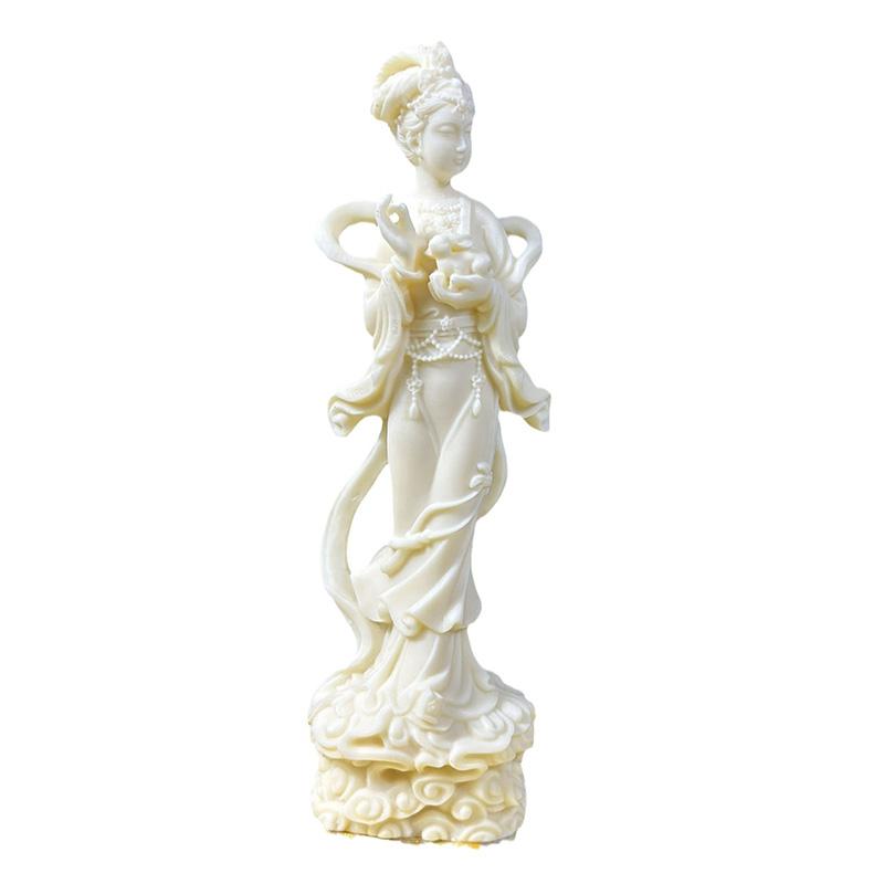 Jade Rabbit Chang'e Fairy  Decorative Statue Chinese Mythological Characters Home Room Office Deco Art Statue 18cm / 7.07 In