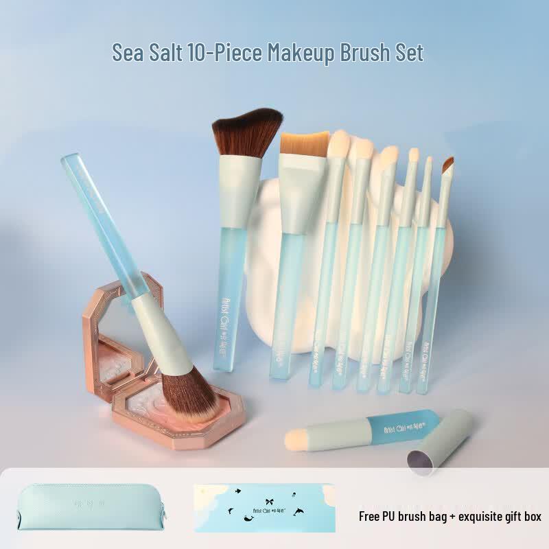 Painter Sea Salt 10-Piece Beginner s Makeup Brush Set