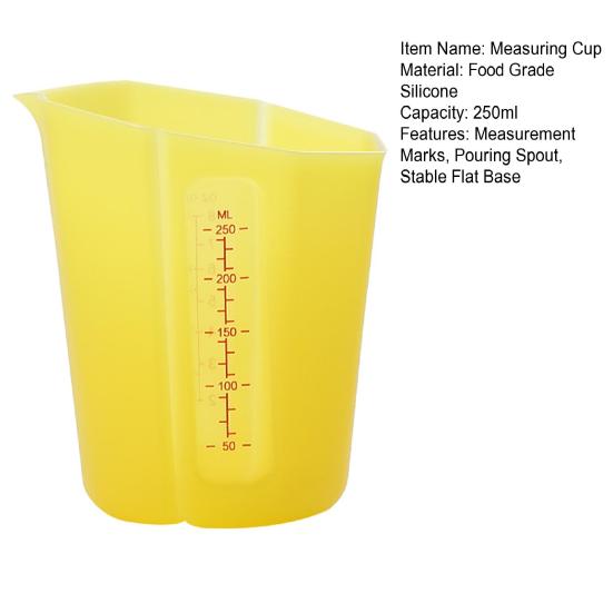 Silicone Measuring Cup Set Flexible Microwave Safe Measuring Cup with Easy-Read Marks Non-Slip