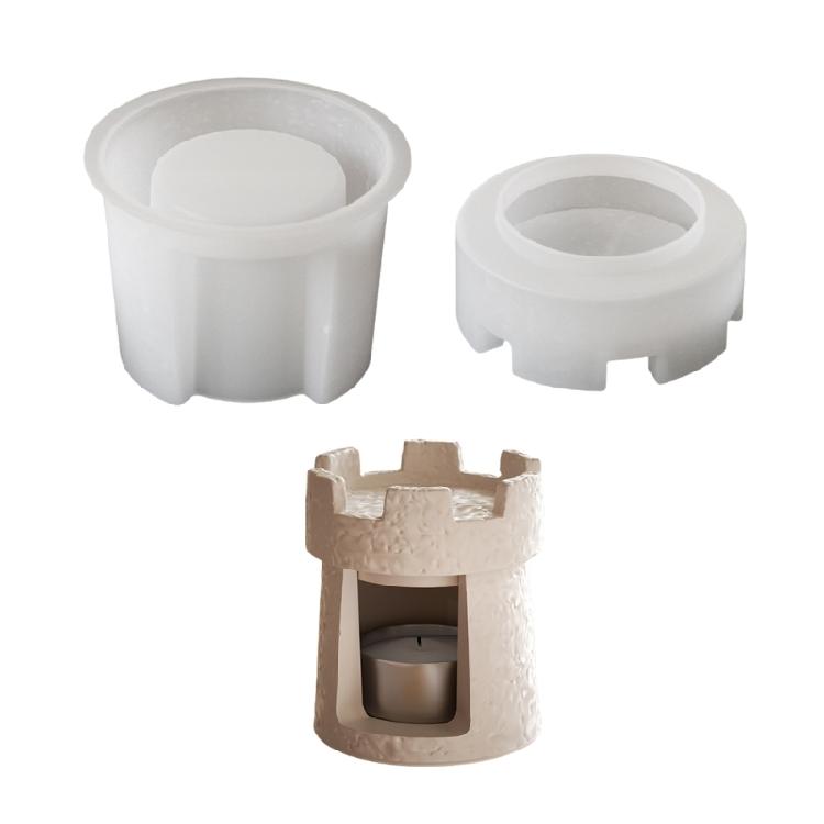 Multifuntional Silicone Mold Crafting Moulds Castles Shape Candle Holder Moulds Silicone Texture Suitable for Crafting 1