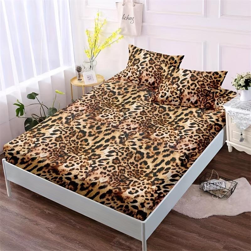 Leopard Print Texture Pattern Mattress Three-Piece Digital Printing Bedroom Room School Dormitory Bedding Decoration
