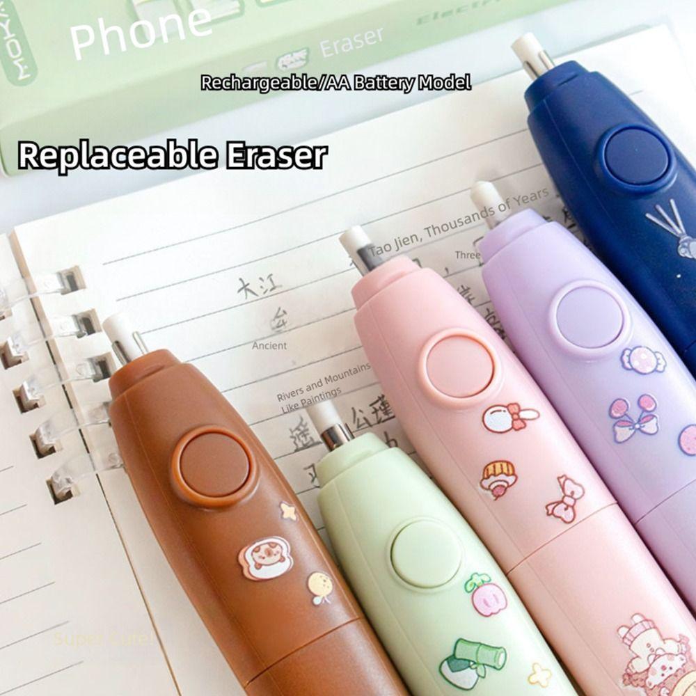 Cartoon Cartoon Design Elektrisches Radiergummi Set Batteriebetrieben mit austauschbarem Kern Automatisches Radiergummi Kein Schmutz Radiergummi Schüler Gebrauch