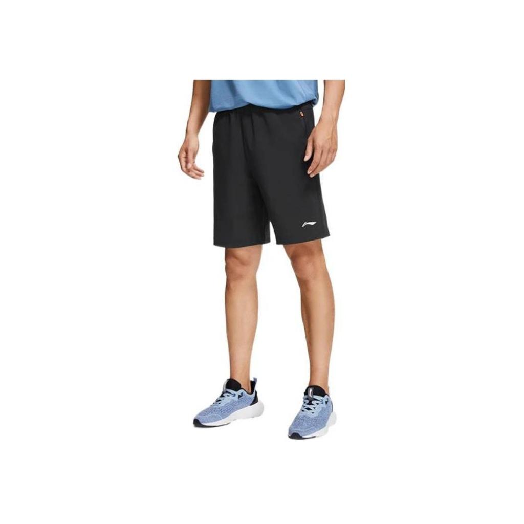 Li-Ning Solid Color Logo Quick-Dry Sports Casual Shorts Men Shorts Black AKSS349-1