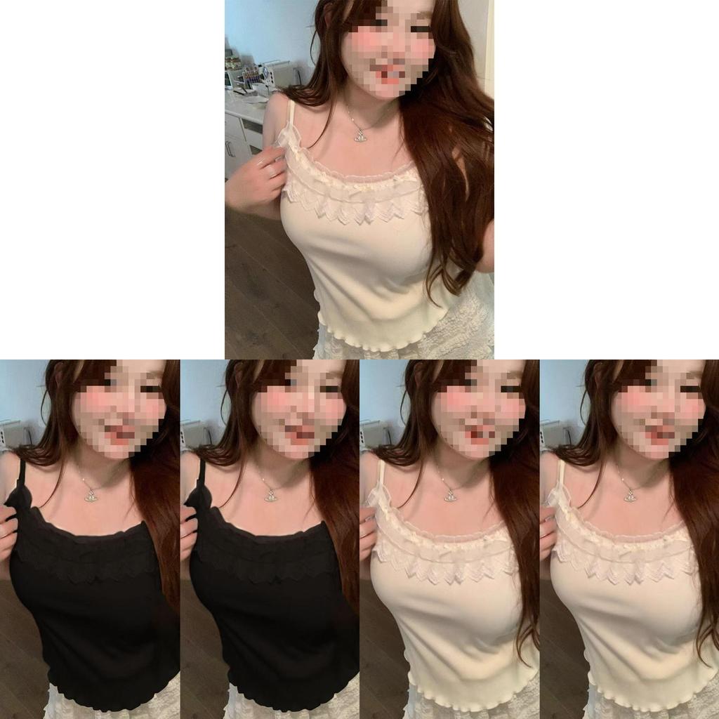 Cotton Lace Camisole Top With 3d Embroidery For Women Spring Summer Casual Wear