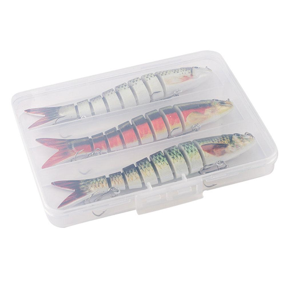 3Pcs Sinking Wobblers Fishing Lures Multi Jointed Swimbait Multi-Section Hard Bait for Pike Bass Trout