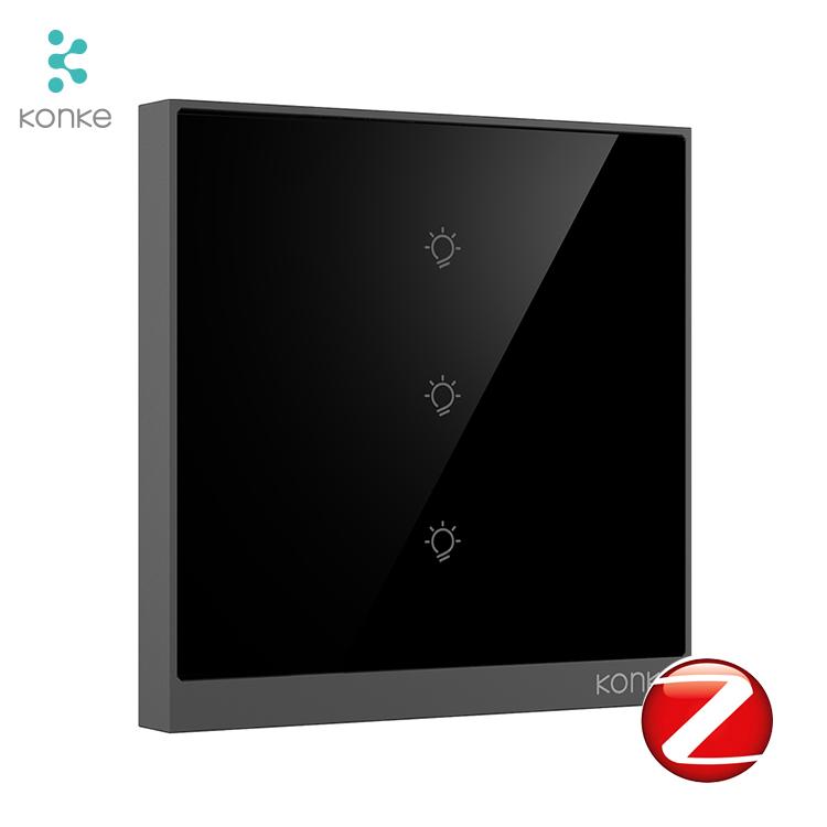 KONKE Home Automation Zigbee Smart Wifi Zigbee Wall Touch Switch 123 Gang Light Switch 86mm*86mm чёрный