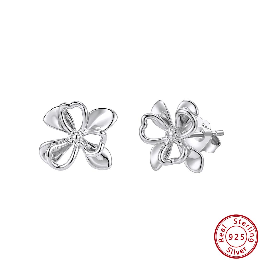 

Effie Queen Original 925 Sterling Silver Fashion Flower Stud Earrings Birthday Party Piercing Accessories Gift Jewellery APE156