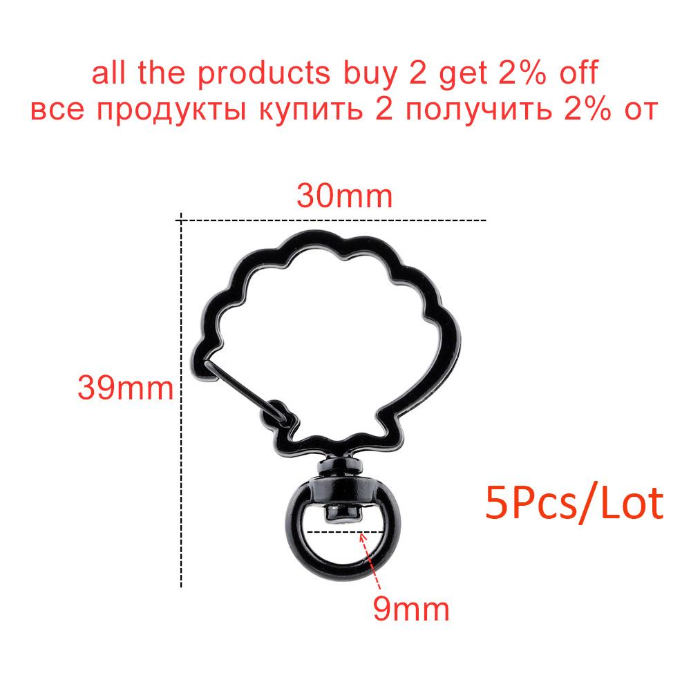 5Pcs/lot Metal Colorful Shell Shape Lobster Clasp Hooks Key Rings Connectors DIY Keychain Jewelry Making Findings Accessories