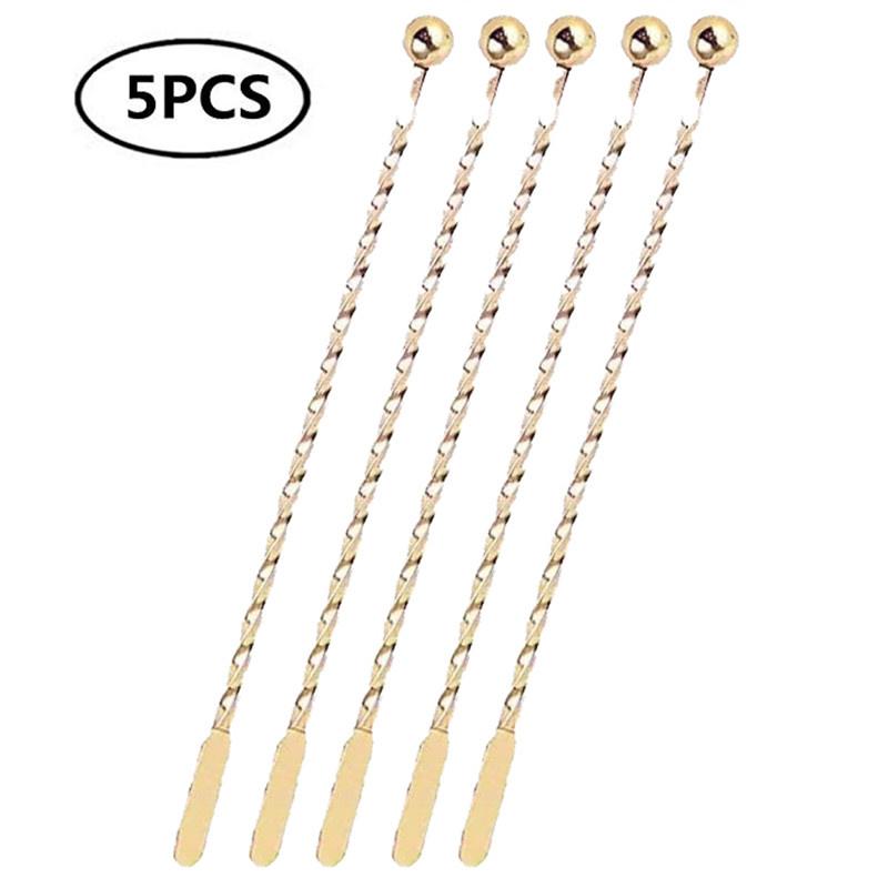Nerezová ocelová mixérová tyčinka na koktejlové nápoje, míchací tyčinky, puddler, muddler, naběračka, míchadlo, tyčinky na chvilku, barové příslušenství