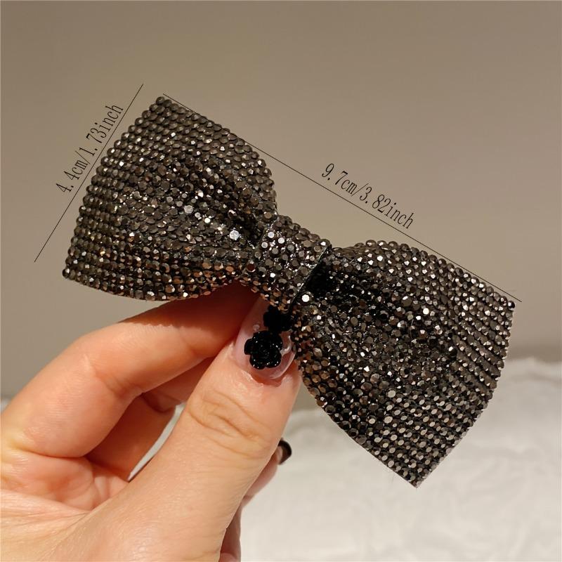 Elegante Damen-Haarspange mit Strass-Schleife, Funkelndes Harz-Design, Ideal für den Alltag & Besondere Anlässe, Perfektes Valentinstagsgeschenk