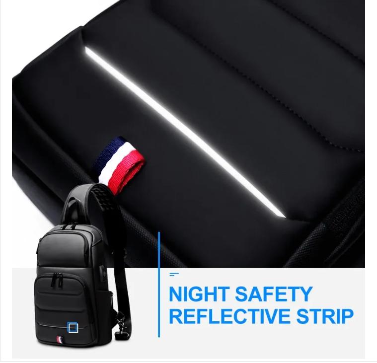 Outwalk Neue lichtreflektierende Herrenmode-Umhängetasche, multifunktionale Brusttasche für Outdoor-Reisen
