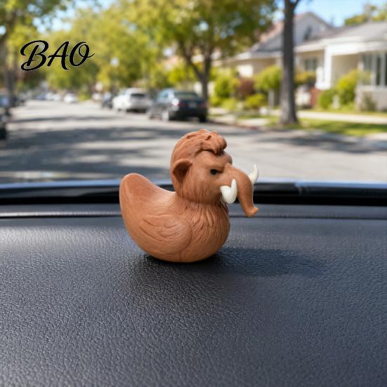 Mammoth Duck Statue Figurine, 3D Printed Ornament, Funny Unique Animal Figurine Statue, Novelty Desktop Decoration for Home Table Shelf Retro Style