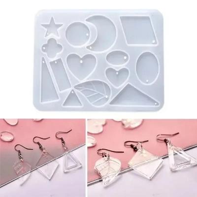 1 Pc DIY Keychain Earring Pendants Silicone Mold Moon Heart Epoxy Resin Mould Jewelry Making Casting Accessories
