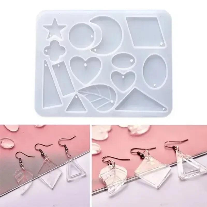 1 Pc DIY Keychain Earring Pendants Silicone Mold Moon Heart Epoxy Resin Mould Jewelry Making Casting Accessories