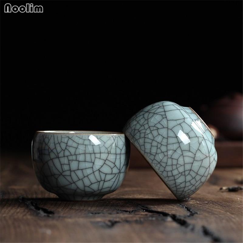 2 Teile/satz Kleine Tee becher Celadon Porzellan Büro Teetassen Keramik Master Tasse Knistern Glasur Tee Schüssel 90ML