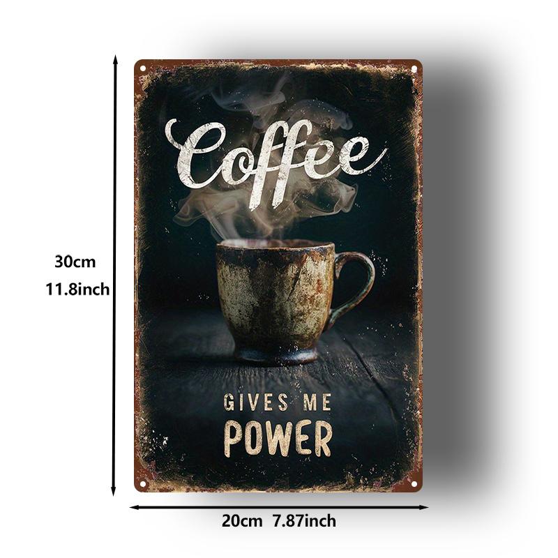 

Coffee Steam Tin Sign x Vintage Metal Wall Art Retro Iron Plaque for Home Farmhouse Garden Bathroom Rustic Cafe Decor 20x30cm（7.8x11.8inch）