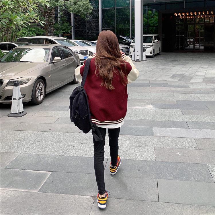 Korean Style Women's Color Block Baseball Jacket - Spring/Autumn Harajuku Street Fashion