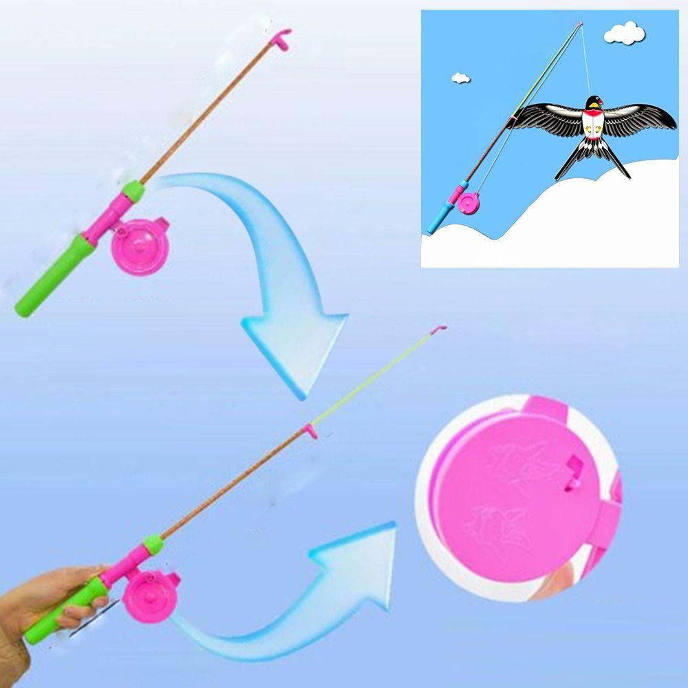 38cm/58cm/80cm New Fishing Kites Rods Cartoon Diverse Styles Mini Kites Rods Stretchable with 50meters Line Fishing Rods