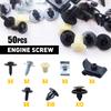 50 Pcs Under Engine Cover Clips Underbody Mudguard Shield Screws Plastic and Metal Fasteners Kit for Toyota Lexus