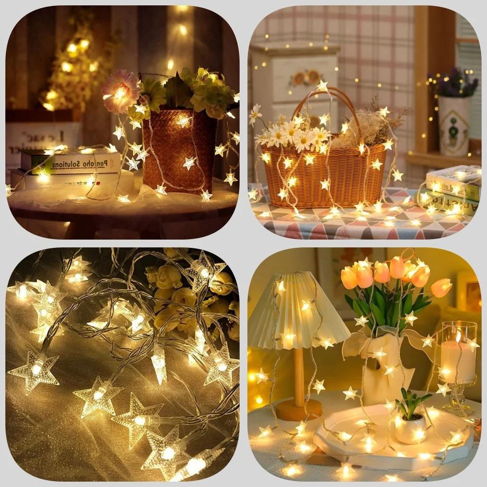 Star String Lights, 3m/6m LED Fairy Twinkle Light USB Powered Warm White for Birthday Party Wedding Christmas Home Decor