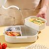 Cute Bear Plastic Divided Lunch Container Portable Leak-proof Detachable 3 Grids Bento Lunch Box For Kids Student Microwave Safe