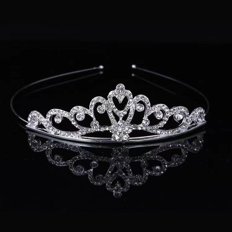 Exquisite Princess Crystal Tiara Crown Headband Children Girls Love Bride Prom Wedding Party Accessories Jewelry Gifts New 2024