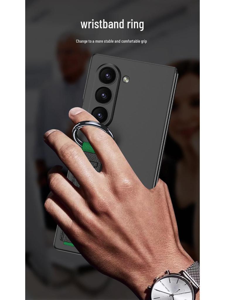 Samsung Z Fold 7 Ultra-thin Wrist Strap Case with Film & Finger Ring