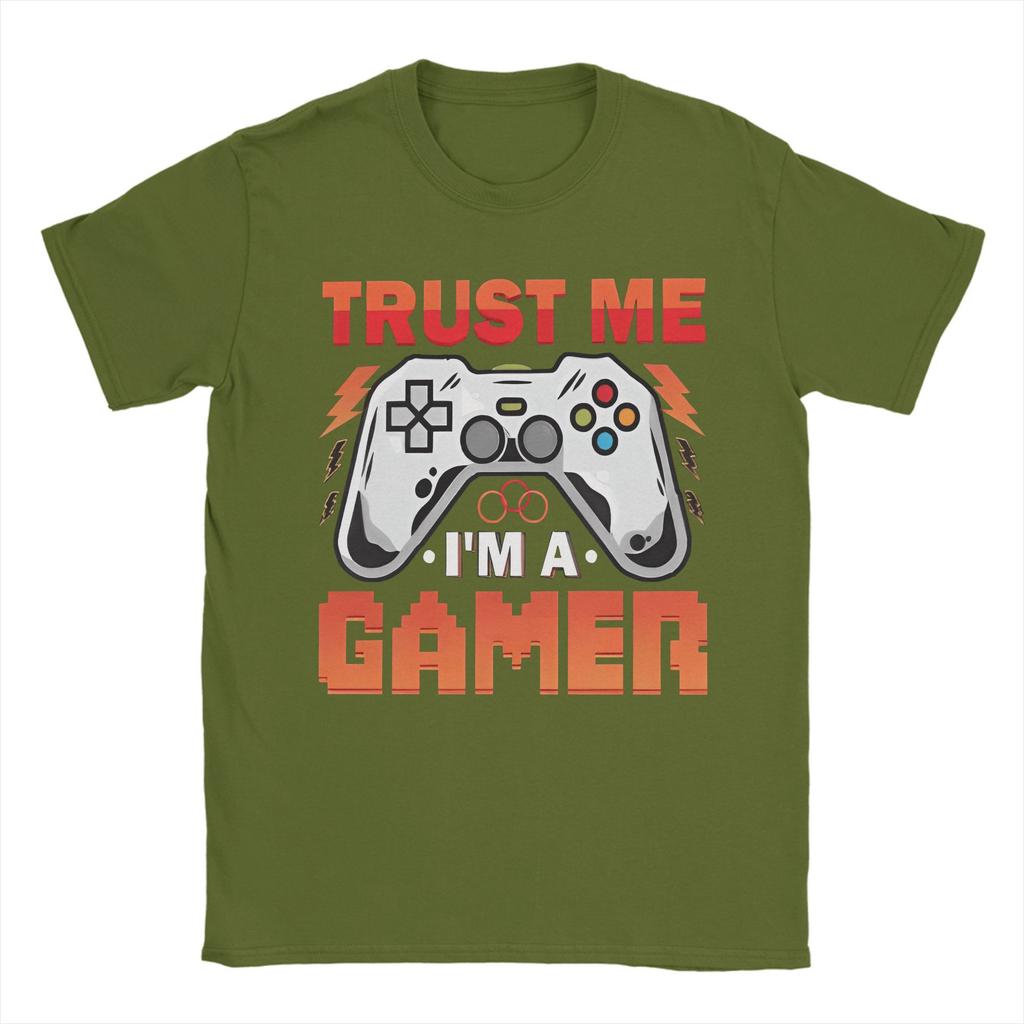 Gamer Girl Boy Men T Shirts GamePad Trust Me Funny Tee Shirt Short Sleeve Round Collar T-Shirt 100% Cotton Birthday Gift Tops
