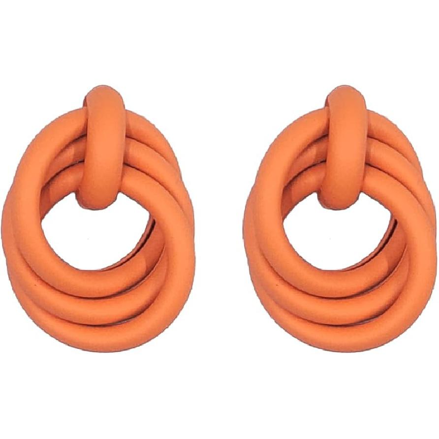 Круглые серьги-гвоздики с винтажным изгибом для женщин, геометрические серьги-подвески, богемные серьги-хугги, подарок на день рождения, шарм оранжевый