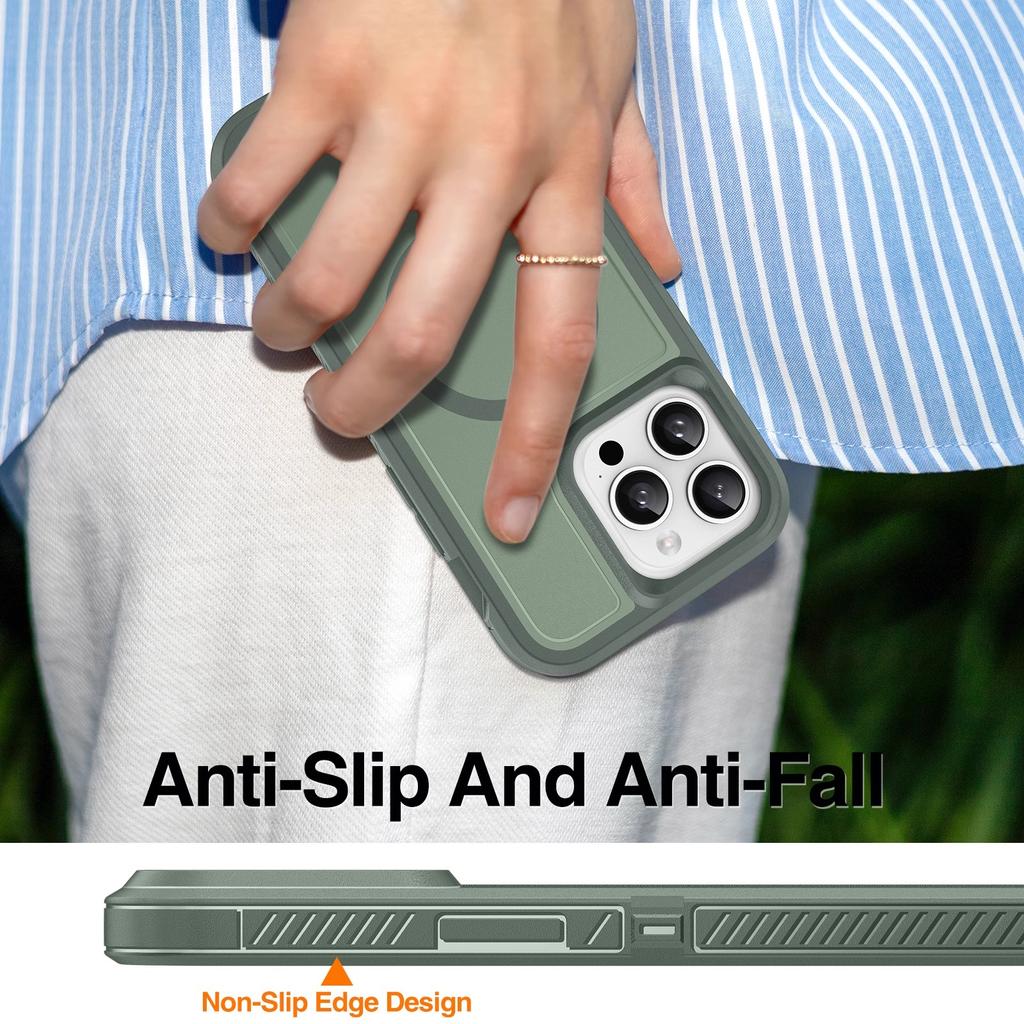 Matte Anti-slip Rugged Armor Magnetic Phone Case for iPhone 15 14 13 12 11 Pro Max Magsafe Charging Shockproof Hybrid Hard Cover