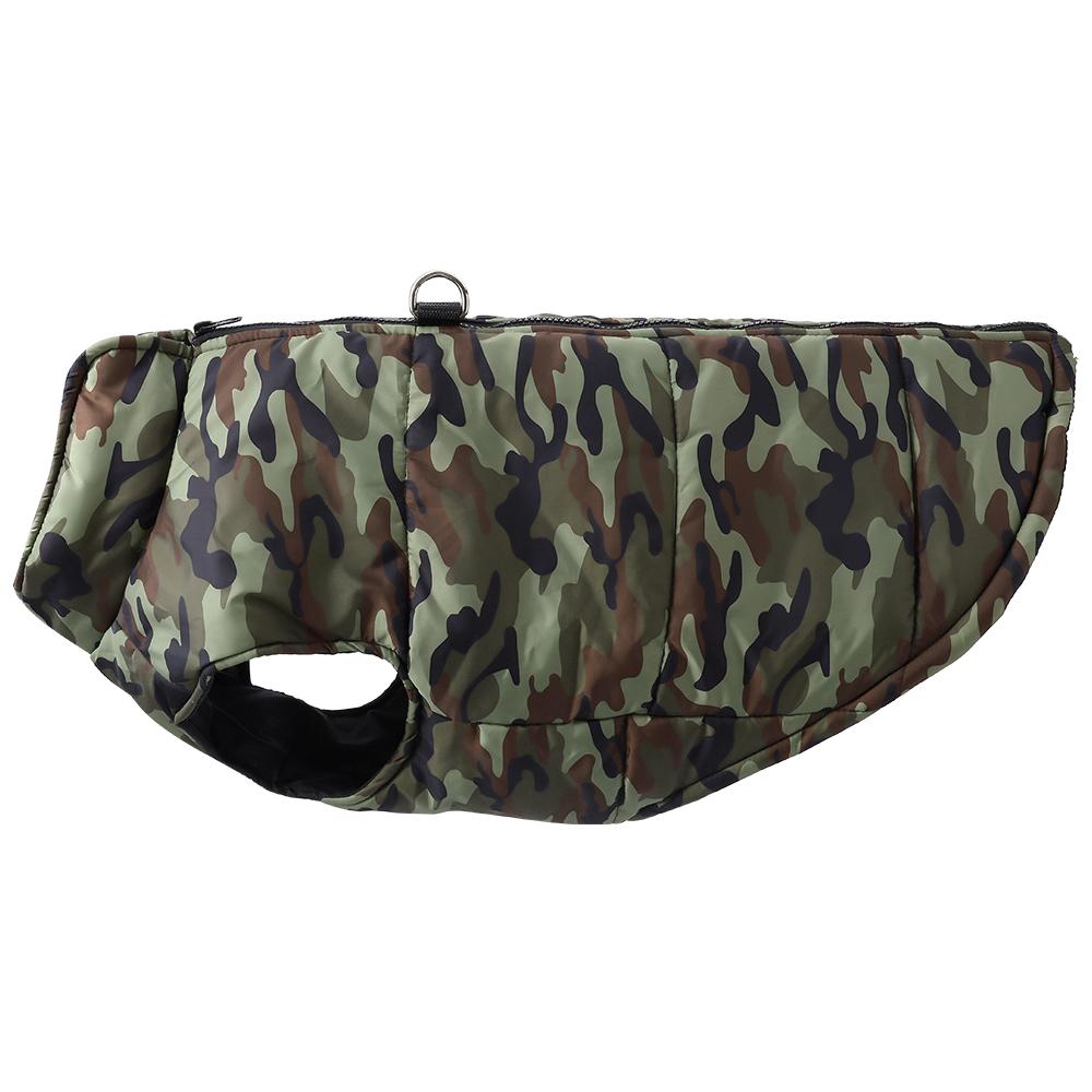 Winter Warme Große Hundekleidung Camouflage Ärmellose Haustierweste Jacke Winddichter Großer Hundemantel Reißverschluss D-Ring 4XL-6XL Welpenoutfits