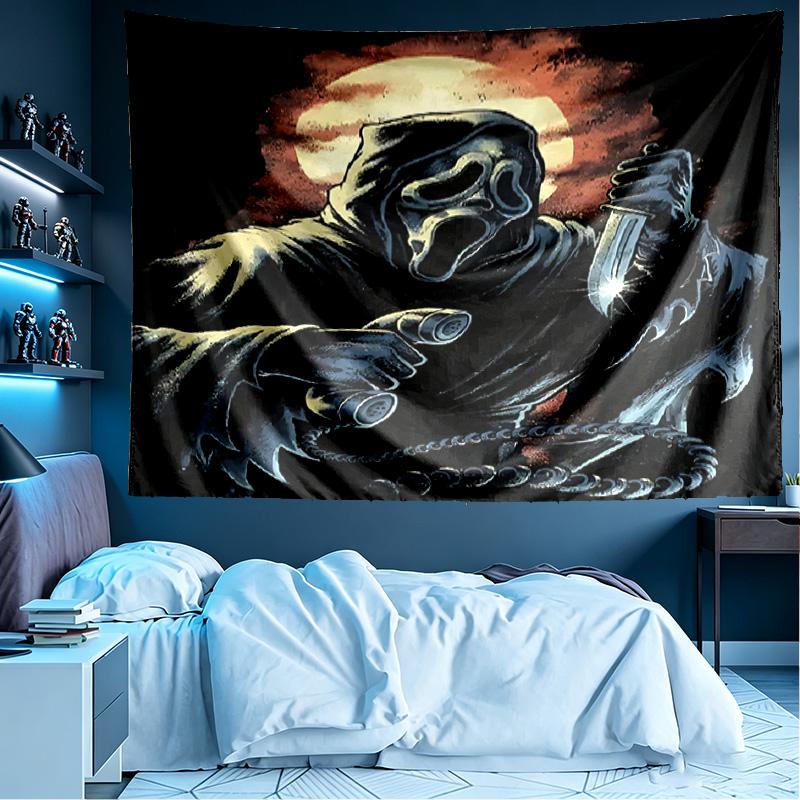 Ghostface Print Tapestry, Lightweight Wall Hanging, for Bedroom, Dorm, Living Room, Home Art Decor, Birthday Christmas Gift for Friends