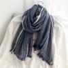 Windproof Striped Pleated Shawl Thicken Men Scarf High Quality Winter Cashmere Scarf  Female