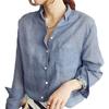 Plus Size Korean Style Long Sleeve Cotton Linen Women's Shirt