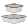 Stainless Steel Food Storage Container Metal Food Container Leak Proof PP and Food Grade Silicone Sinking Lid for Restaurant