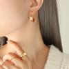 Trendy Minimalist Gold-Plated Titanium Hoop Earrings - Autumn/Winter Style F328
