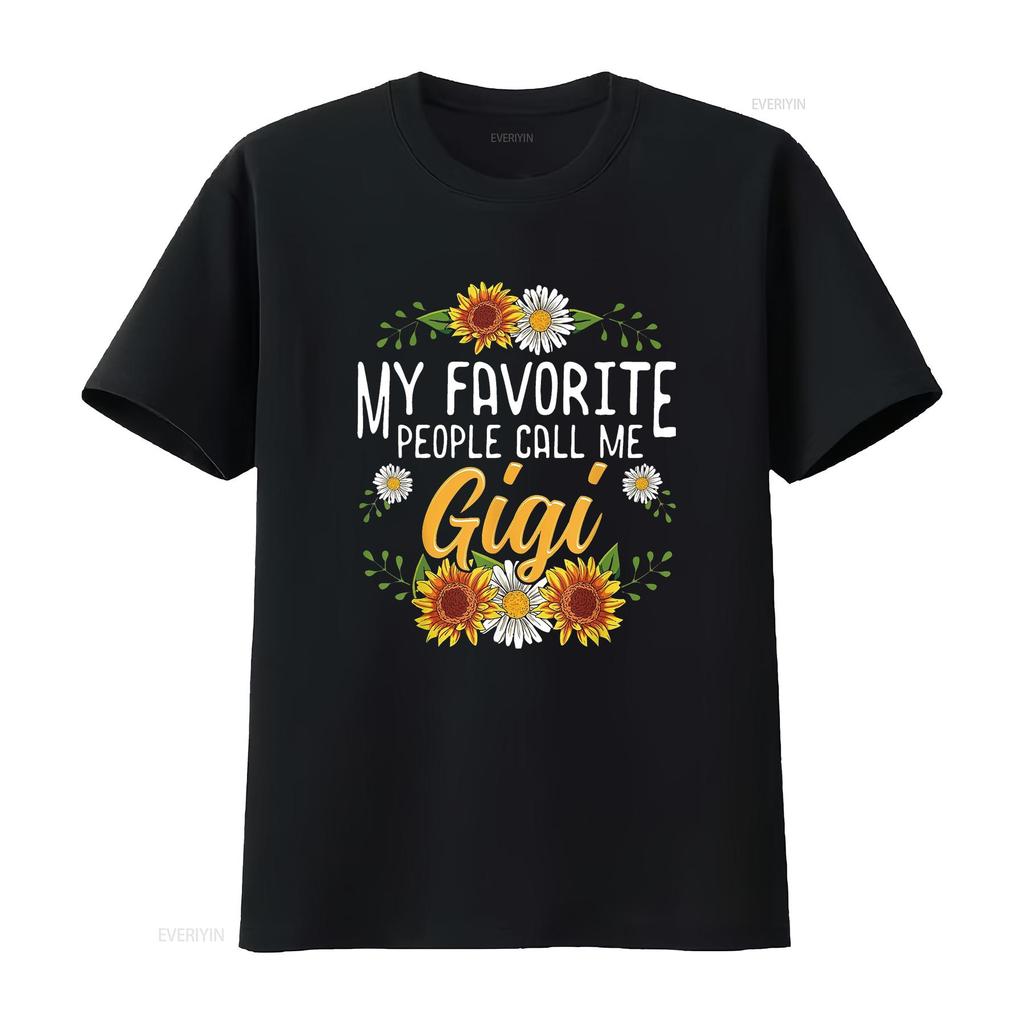 Womens My Favorite People Call Me Gigi T Shirt Mothers Day s Black 2XL vintage Washed homme Soft graphic Slightly Unisex