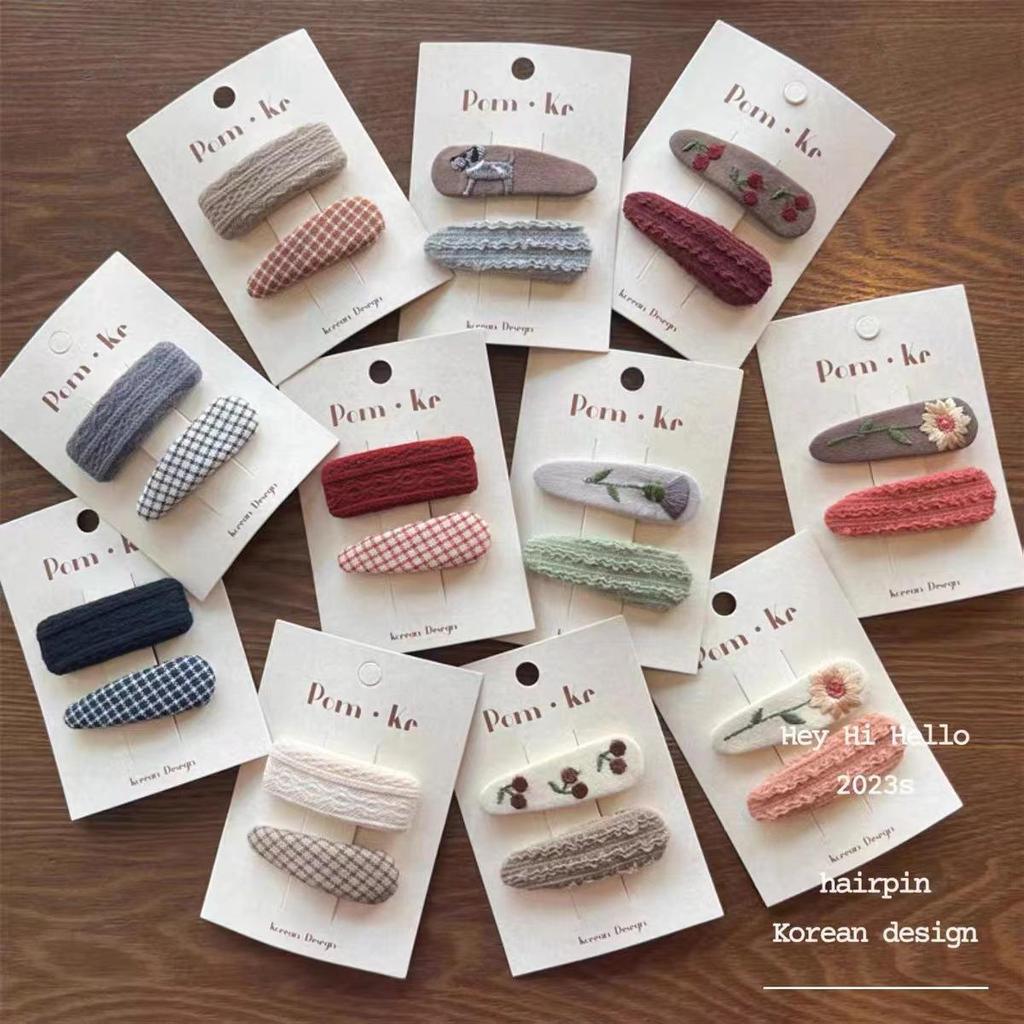 Children's Floral Embroidered Hair Clip for Girls