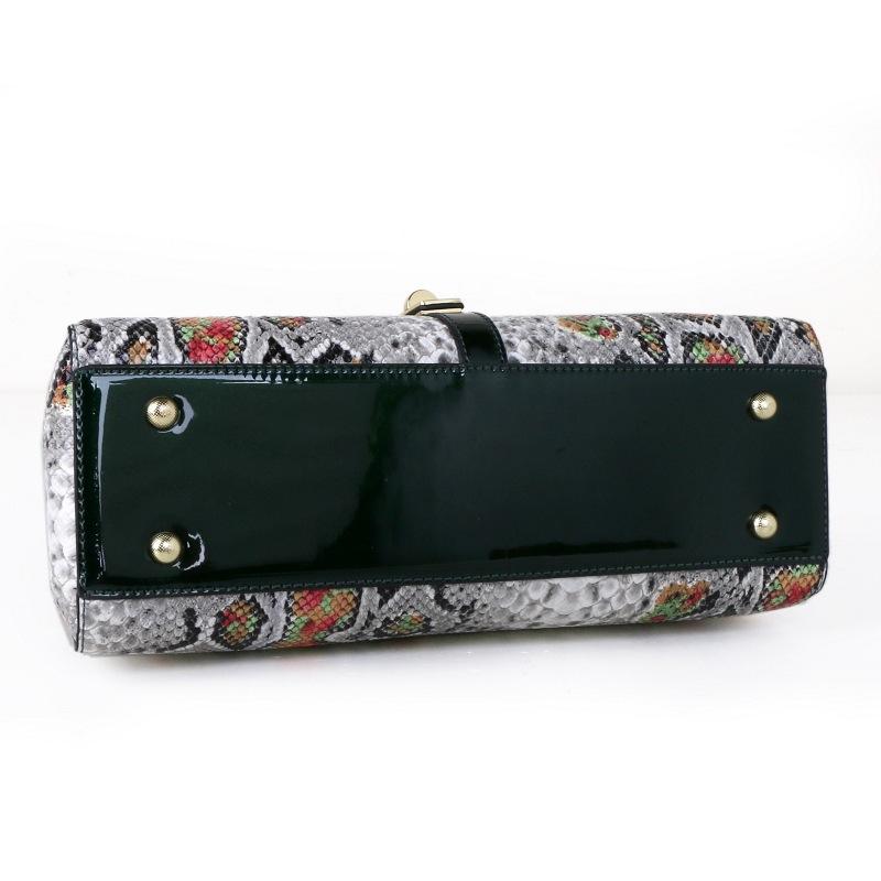 Autumn And Winter Snake Pattern Handbag First Layer Cowhide Bag Shoulder Bag Oblique Span Small Square Bag Underarm Bag