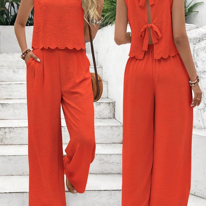 

Summer European Style Women Clothing Fashion Sleeveless Tank Casual Set XL