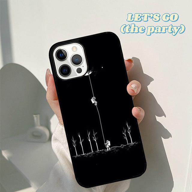 Autumu Moon Stars Space Astronaut Phone Case Cover for iPhone 17 Air 16 16e 15 12 11 13 14 Pro Max Apple Plus Coque