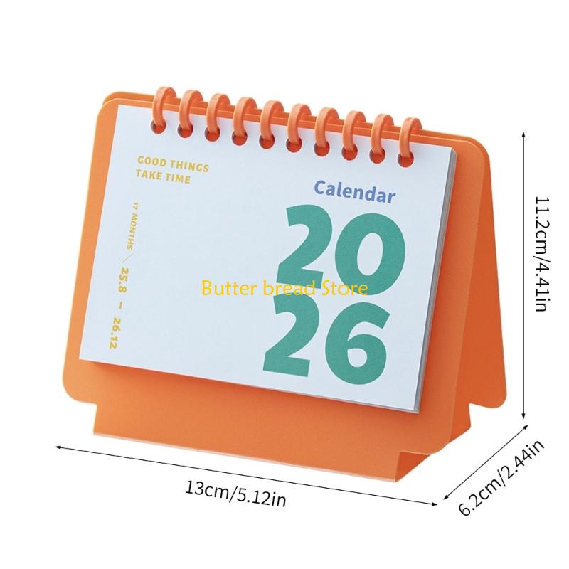 W89C 2026 Desk Calendar Daily Planner Plastic Binding Comb Refillable Table Calender