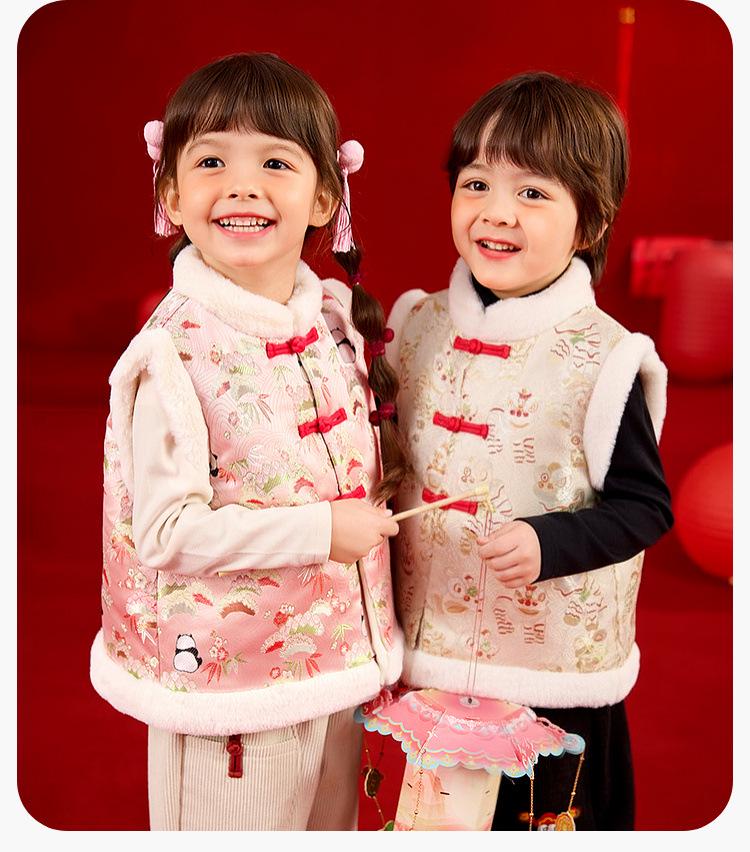 Dudujia Winter Baby Vest: Chinese Style New Year Outfit for Infants.