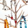 Metal Earring Rack Necklace Organizer Jewelry Holder Ornament Display Tree Stand (Bronze)