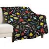 New Zealand Birds and Flowers BLACK Throw Blanket Baby Beach Valentine Gift Ideas Anime Wednesday Bed Fashionable Blankets