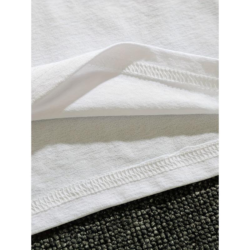 T-Shirt - White Casual Short Sleeve Round Neck Cotton Tee - Great for Casual Wear or Church Events