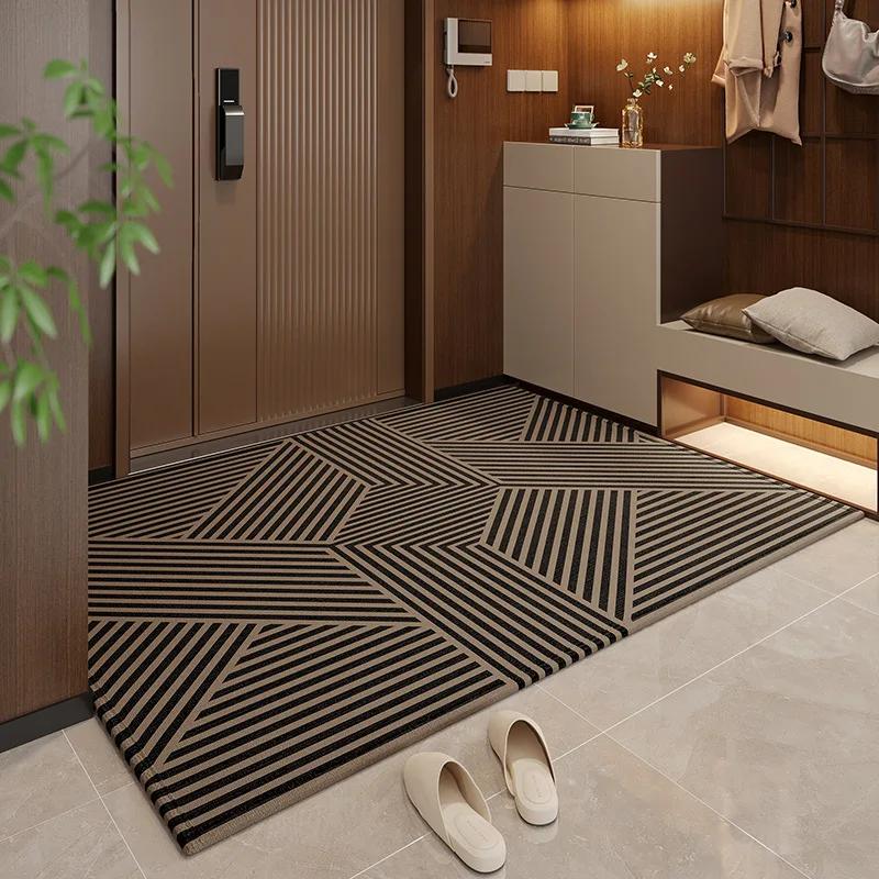 Modern Geometric Curved Rug - Non-Slip Wear-Resistant Easy Clean for Hallway Entrance Bedroom Living Room Home Decor