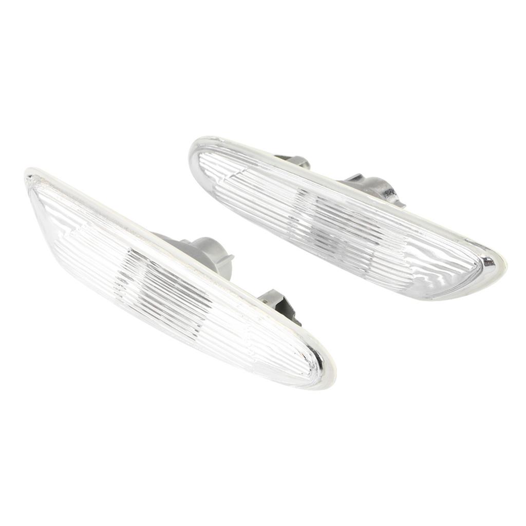 2pcs Side Marker Turn Signal Lights No Bulb for E90 E91 E92 E93 3 Series 2006-2011 (White)